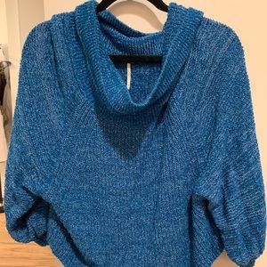 Free People Sweaters - Free People blue wide cowl neck sweater Small! Free People Sweaters - Free People blue wide cowl neck sweater Small!